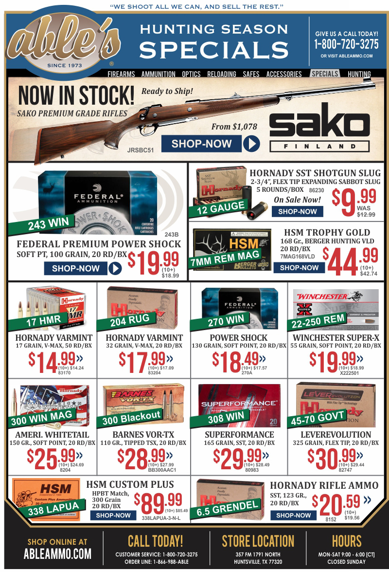 Fall Savings from Able Ammo