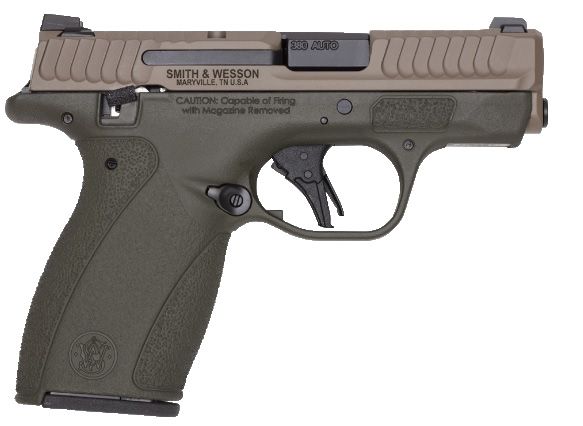 Smith & Wesson M&P Bodyguard 2.0 380 Pistol 14439, 380 ACP, 2.75", OD Green Poly. Grips, Serrated FDE Slide, 12 Rds