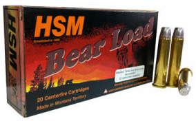 HSM Bear Load Pistol Ammunition, 500 S&W, LBT Wide Flat Nose (WFN) Gas Checked, 440 GR, 1252 fps, 20 Rd/box