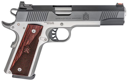Springfield 1911 Ronin Pistol, 10MM, 5", Crossed Cannon Wood Laminate Grips, Two-Tone Finish, 8 Rds