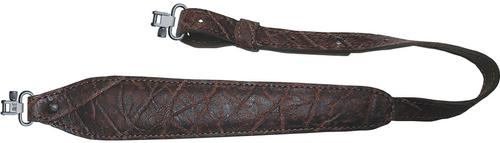 AA&E Leathercraft Elephant Leather Padded Trophy Sling w/Metal Swivels, Brown (8517715S210)