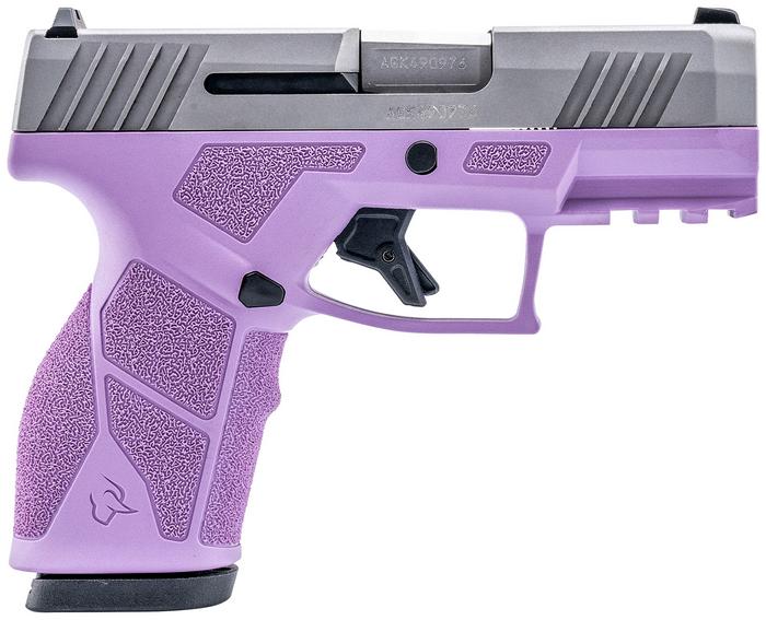 Taurus GX2 Compact Pistol 1GX2939LP, 9mm, 3.37", Ergonomic Light Purple Grips, Matte Stainless Slide, 13 Rds