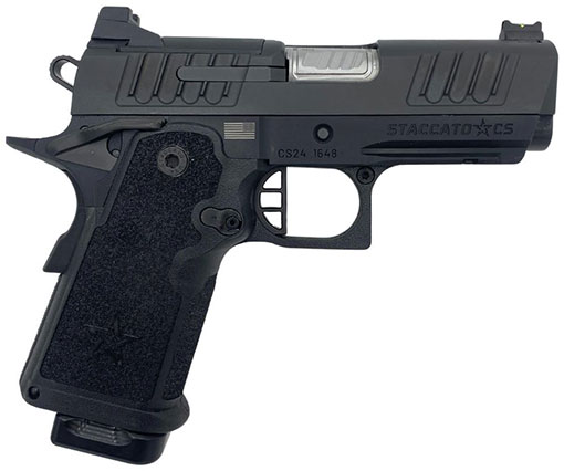 Staccato CS 2011 Pistol 14-1501-000012, 9mm, 3.5", 2011 Double Stack Grips, DLC Black Finish, Stainless Barrel, Flat Trigger, 16 Rds