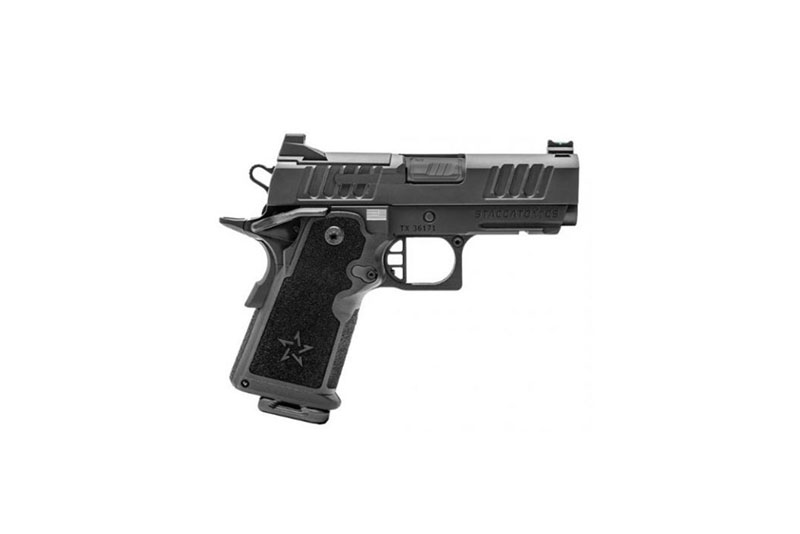 Staccato CS 2011 Pistol 14-1601-000112, 9mm, 3.5", 2011 Double Stack Grips, DLC Black Finish, DLC Barrel, Flat Trigger, 16 Rds