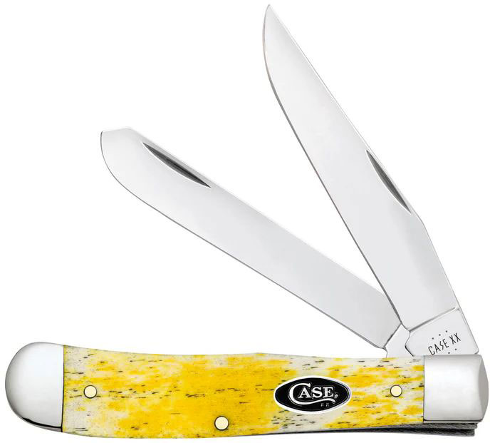 Case Yellow Smooth Bone Trapper Pocket Knife (20030)