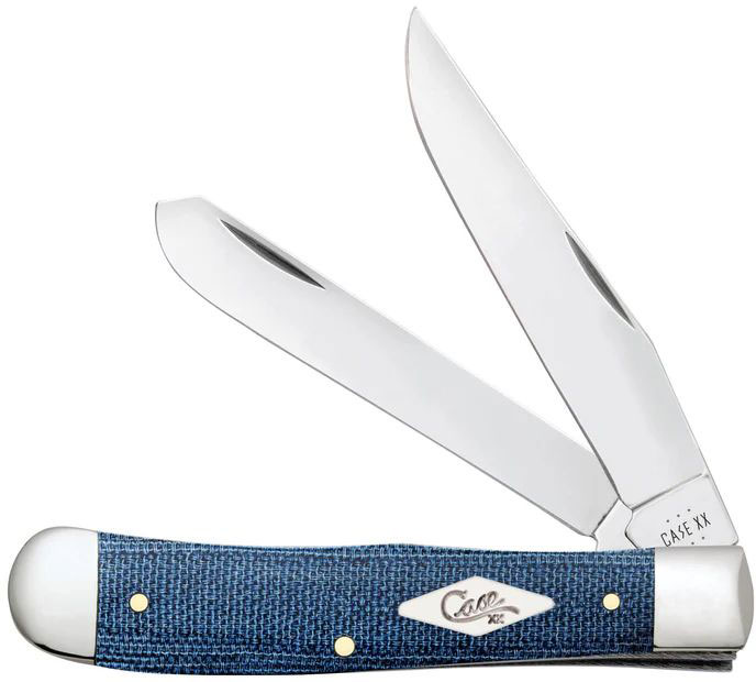 Case Smooth Blue Denim Canvas Laminate Trapper Pocket Knife (60510)