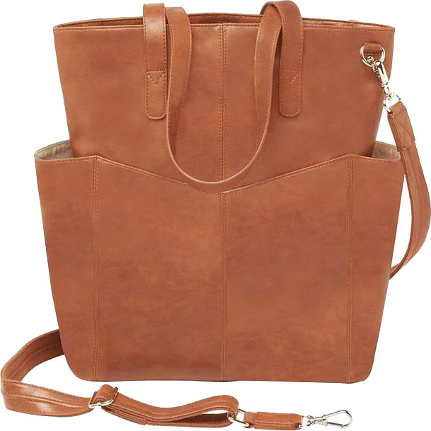 Gun Tote'n Mamas Oversized Leather RFID Travel Tote (GTM-107TN) Fits Pistols & Revolvers, Tan, Ambidextrous