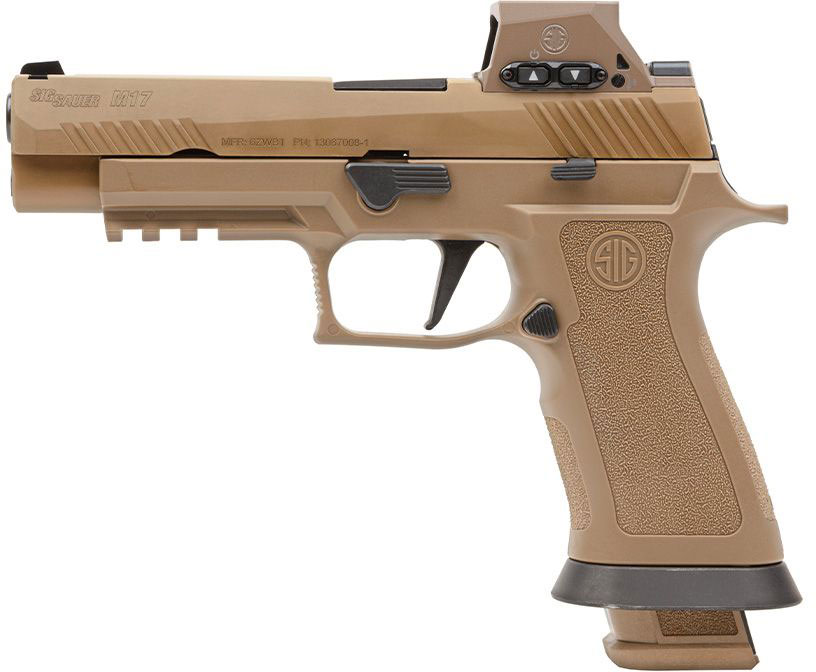 Sig Sauer M17X Pistol M17X9RX, 9mm, 4.70", Polymer X-Carry Grips, Coyote PVD Finish, 21 Rds, Romeo-M17 Red Dot Sight