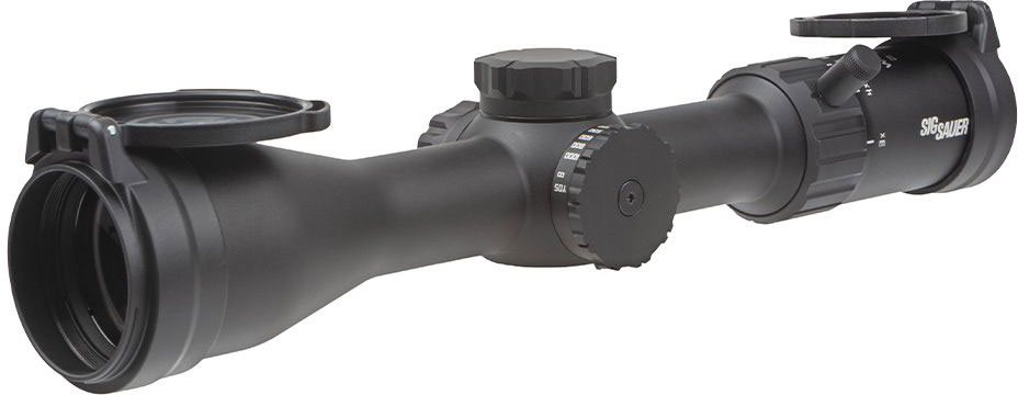 Sig Whiskey4 Rifle Scope SOW42004, 2.5-10x, 42mm Obj, 30mm Tube, Illuminated Hellfire Quadplex Reticle