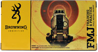 Browning Training & Practice Pistol Ammunition B191800402, 40 S&W, FMJ, 165 GR, 1060 fps, 50 Rd/bx