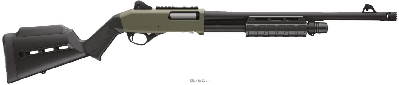 Stoeger P3000 Tactical Pump Shotgun 31970, 12 Ga, 3", 18.5", Black Synthetic Stock, OD Green Cerakote, 4+1