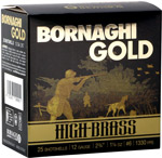 Bornaghi Gold High Brass Dove Loads T4GOLDDOVE366, 12 Gauge, 2-3/4", 1 1/4 oz, 1330 fps, #6 Shot, 25 Rd/bx