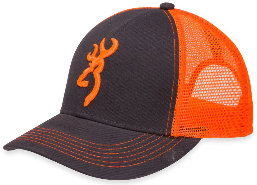 Browning 308177621 Flashback Cap, Charcoal/Neon Orange