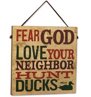 Big Sky Carvers Fear God Duck Commander Wisdom Board Wood Sign (3005150004)