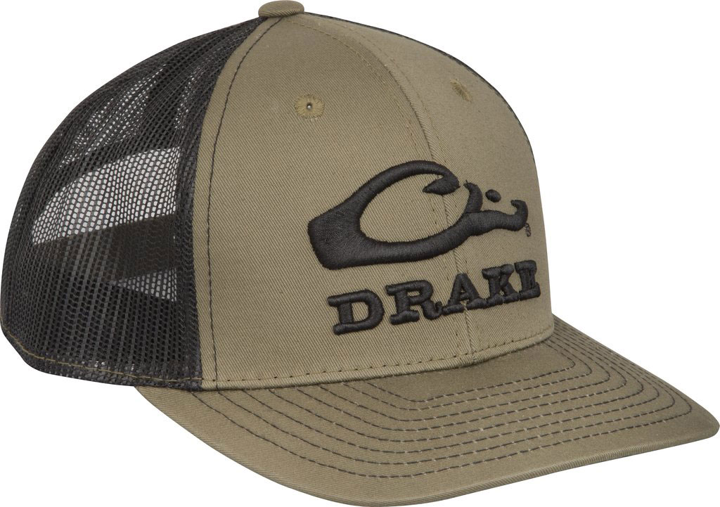 Drake Waterfowl Logo Mech Back Cap, Loden/Black (DH3050-LBK)