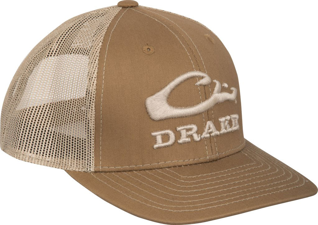 Drake Waterfowl Mesh Back Logo Cap, Brown/Tan (DH3050-BTN)