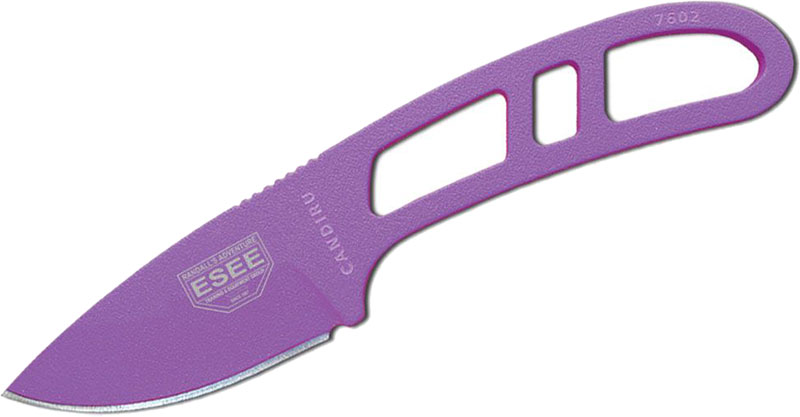 ESEE Knives Candiru Fixed Blade Knife w/Purple Drop Point Blade, Skeletonized Handle (CAN-PURP-BLK-E)