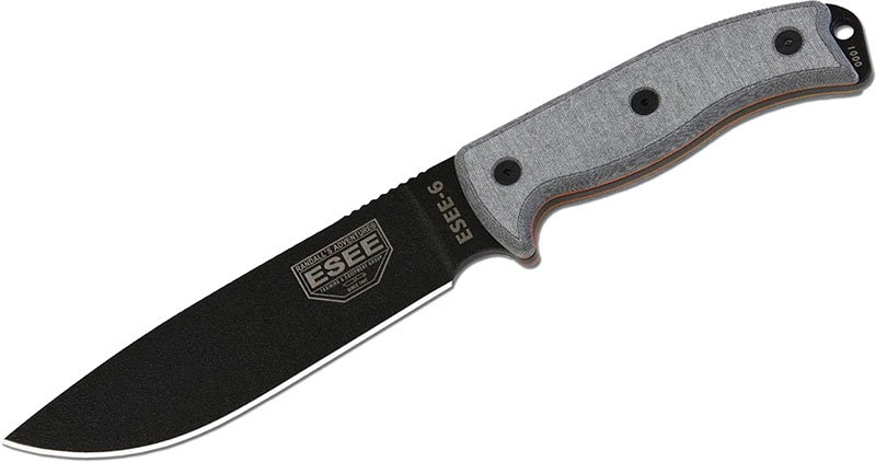 ESEE Knives ESEE-6 Fixed Blade Knife w/Black Plain Edge Blade, Brown Molded Sheath (ESEE-6P)