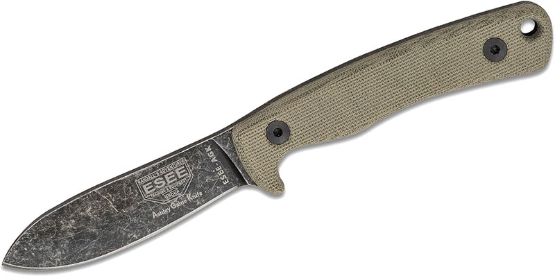 ESEE Knives Ashley Game Knife w/Black Oxide Stone Washed Fixed Blade, Micarta Handle (ESEE-AGK)