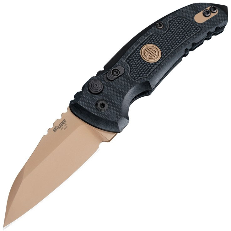 Hogue Sig A01-MicroSwitch Emperor Scoroipn Automatic Folding Knife w/Wharncliffe Blade, FDE Finish (16100)