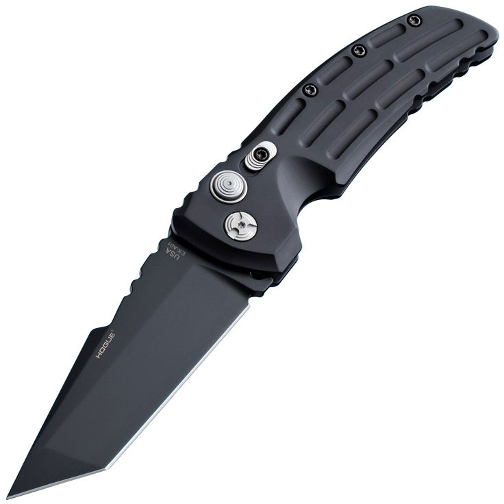 Hogue EX-A01 Automatic Folding Knife w/Tanto Blade, Matte Black (34120)