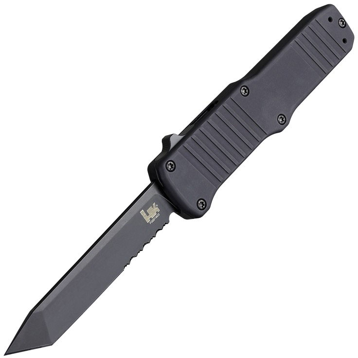 Hogue HK Hadron Out the Front Automatic Knife w/Partially Serrated Tanto Blade, Black Finish (54000)