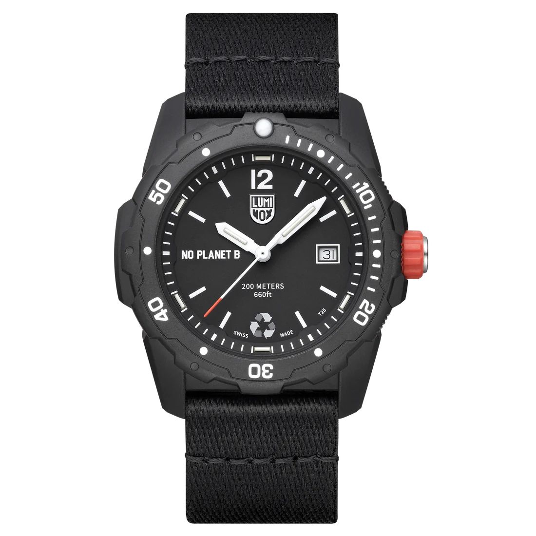 Luminox Bear Grylls Survival ECO 'NO PLANET B' Watch XB.3722.ECO, Black Dial, White Figures, 42mm, Black Strap