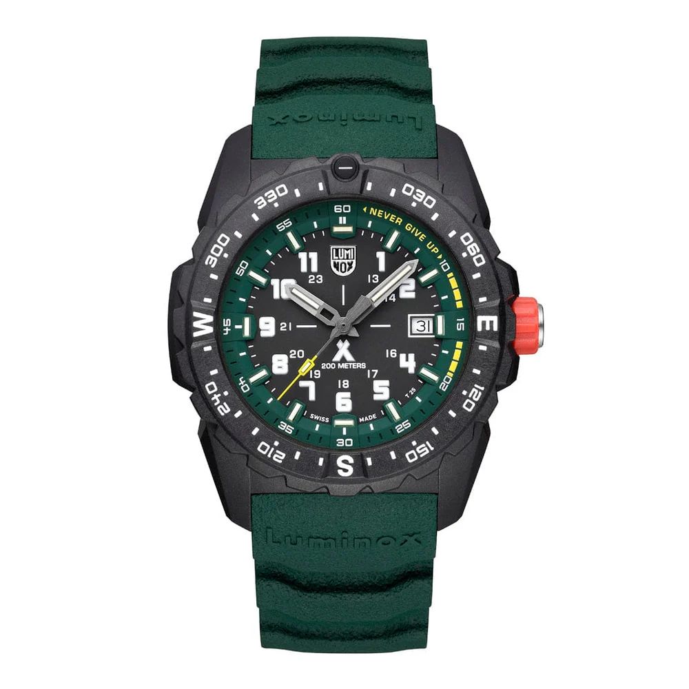 Luminox Bear Grylls Survival Watch XB.3739 Black/Green Dial, White Figures, 43mm, Green Rubber Strap