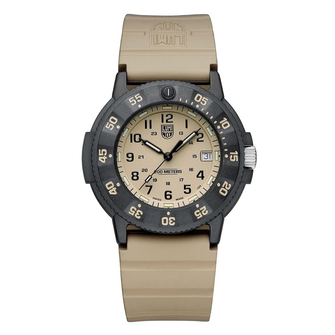 Luminox Original Navy Seal EVO Watch XS.3010.EVO.S, Tan Dial, Black Figures, 43mm, Tan Rubber Strap