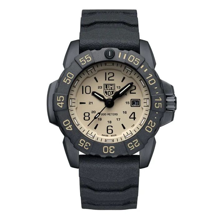 Luminox Navy Seal Foundation Military Watch XS.3251.CBNSF.SET, Tan Dial, Black Figures, 45mm, Black Rubber Strap