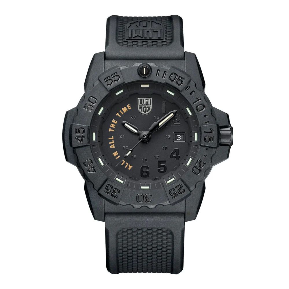 Luminox Navy Seal 3400 All in All the Time Watch XS.3501.BO.AL, Black Dial, Black Figures, 45mm, Black Rubber Strap