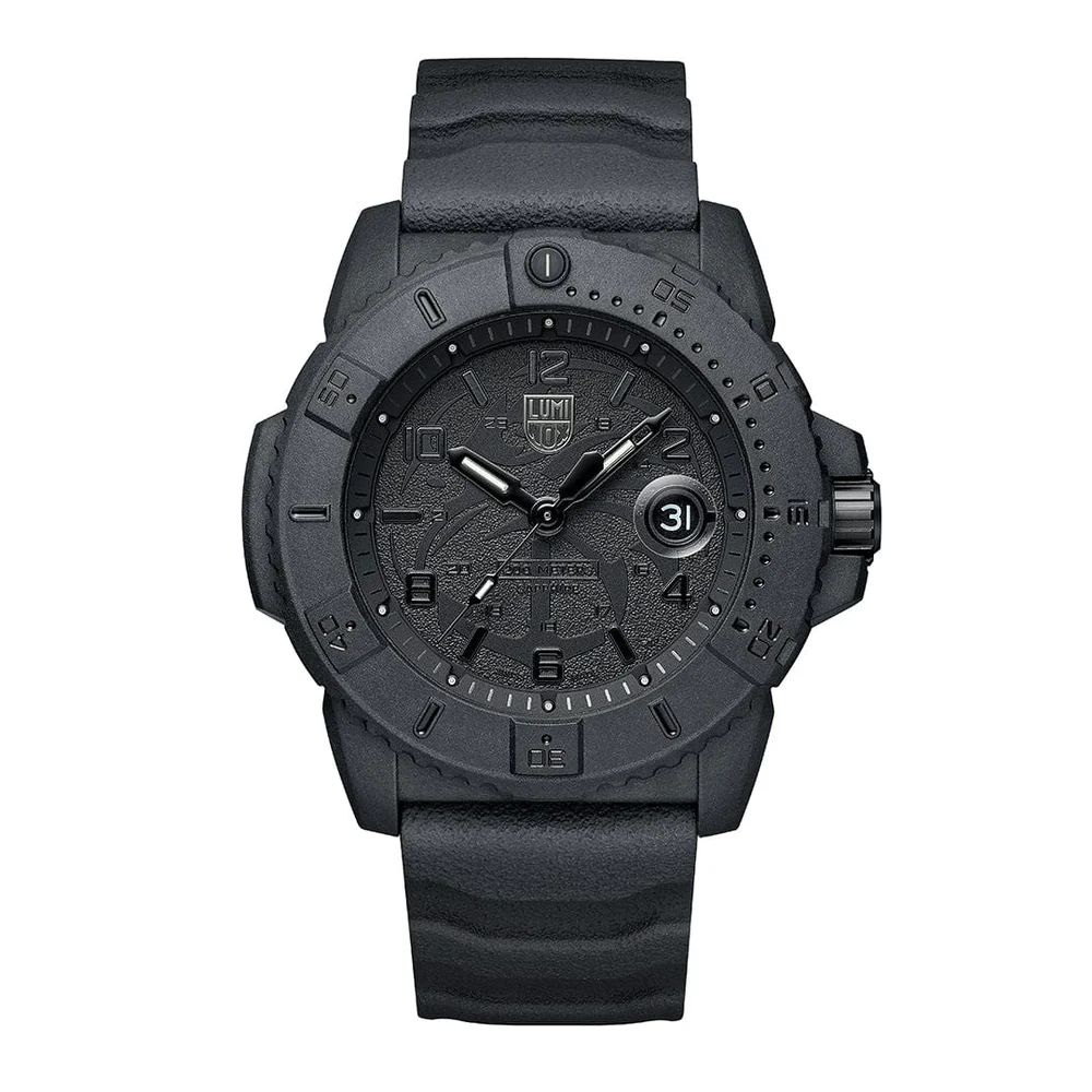 Luminox Navy Seal Foundation Military Blackout Watch XS.3061.BO.NSF, Black Dial, Black Figures, 45mm, Black Rubber Strap