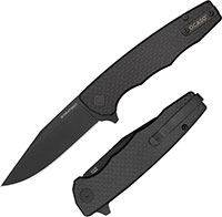 Ocaso Strategy Folding Knife, Black Clip Point Blade, Carbon Fiber/G10 Handle (29BCB)