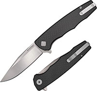 Ocaso Strategy Folding Knife, Satin Clip Point Blade, Carbon Fiber/G10 Handle (29BCD)