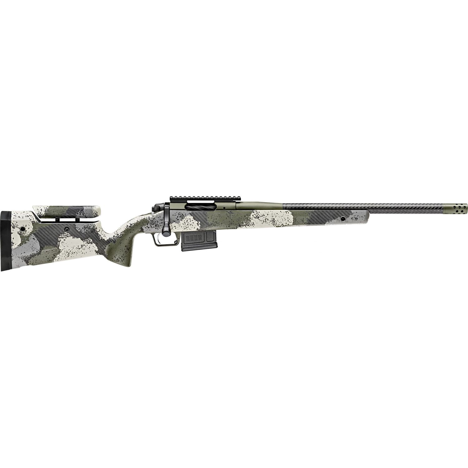 Springfield 2020 Waypoint Rifle BAW9206CMCFGA, 6mm Creedmoor, 20" Carbon Fiber, Evergreen Camo Adjsutable Stock, Green Cerakote Finish, 5 Rds