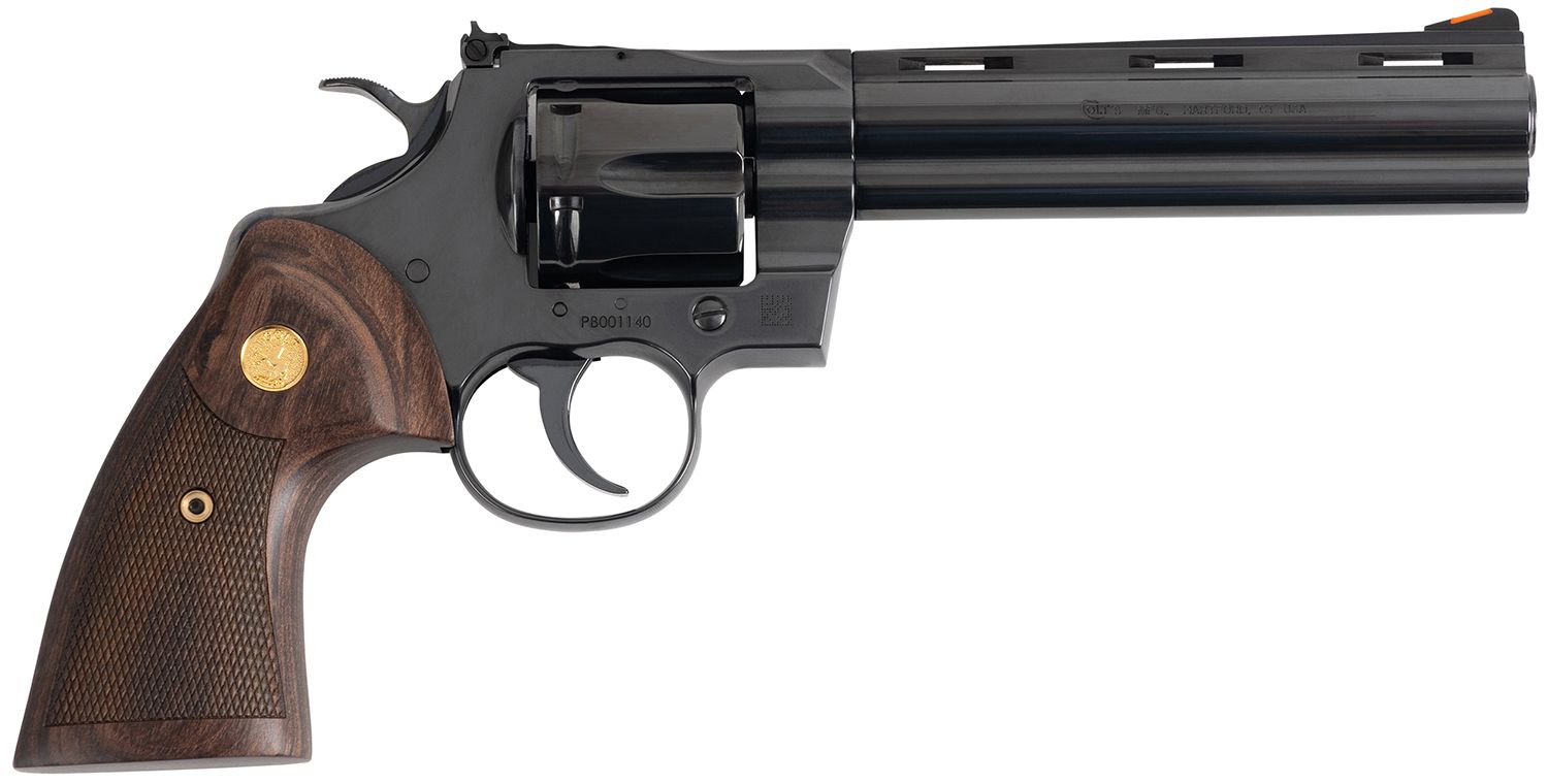 Colt Python Revolver PYTHON-BP6WTS, 357 Magnum, 6", Walnut Grips, Polished Blue Finish, 6 Rds