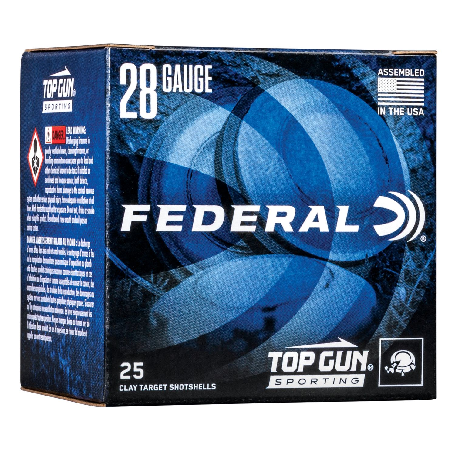 Federal Top Gun Sporting Shotshells TGS28218, 28 Gauge, 2-3/4", 3/4 oz, 1330 fps, #8 Lead , 25 Rds/bx