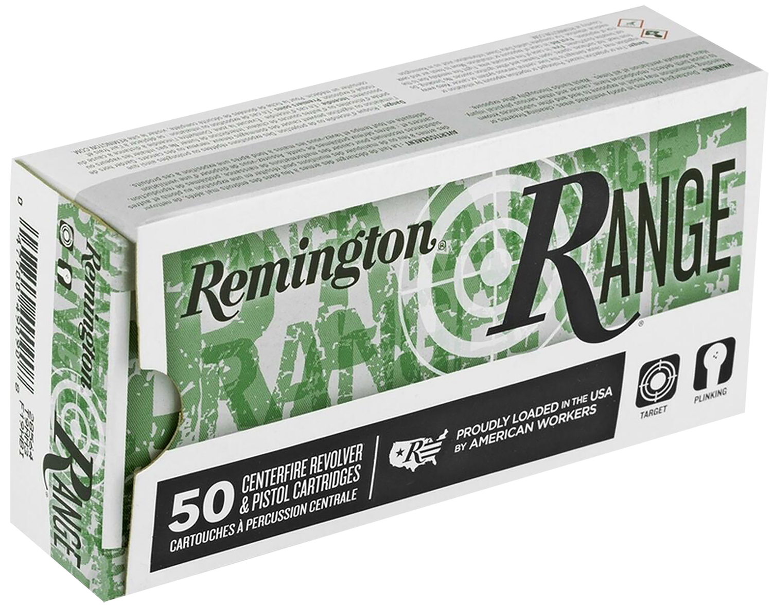 Remington Range Pistol Ammunition 28564, 9mm Luger, FMJ, 115 gr, 1145 fps, 50 Rd/Bx