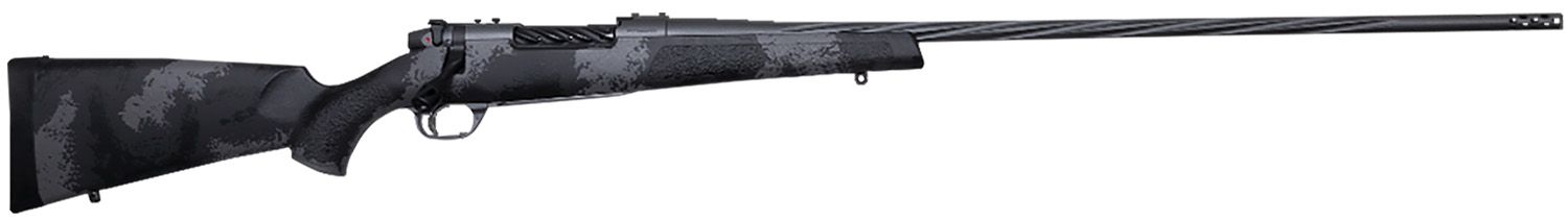 Weatherby Mark V Live Wild, 6.5-300 Wthby Mag, 26" Carbon Gray Cerakote Fluted Threaded Barrel, Carbon Gray Cerakote, Fixed Black & Gray Accents, MLW01N653WR8B