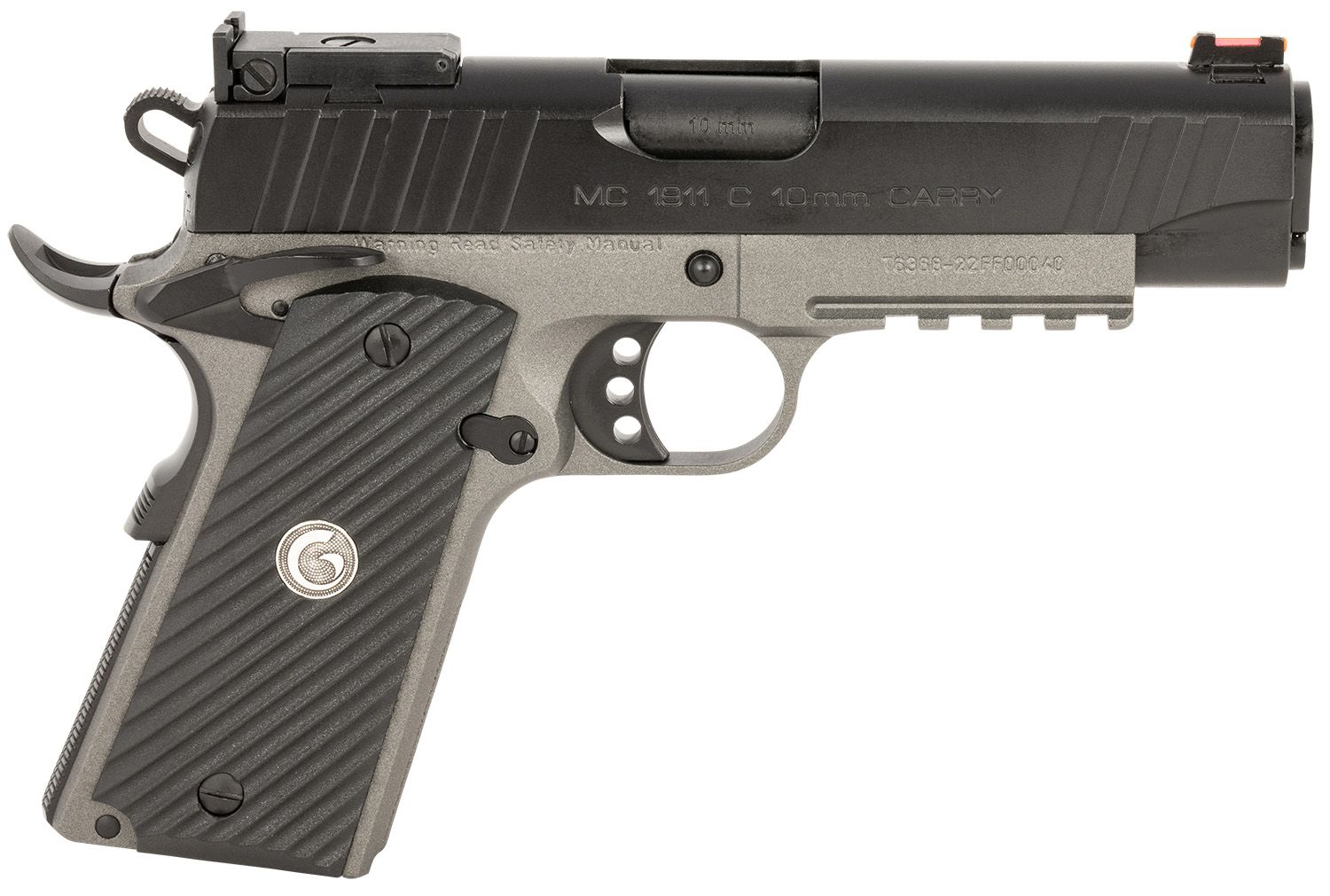 EAA MC1911 C Commander Pistol 390608, 10mm Auto, 4.40in, Black Grips, Matte Gray Finish, 9 Rds