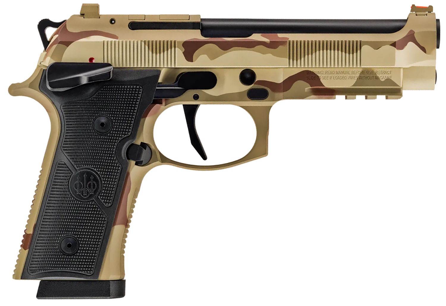 Beretta 92Xi SAO Tactical Semi-Auto Pistol SPEC0732A18, 9mm, 4.7", Black Polymer Grips, Desert Combat Camo, 18 Rds