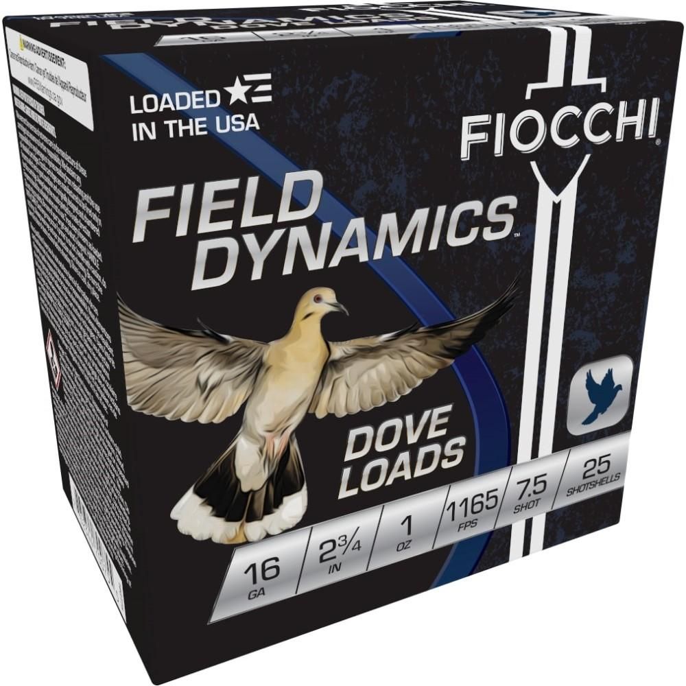 Fiocchi Game/Target 16GT75, 16 Gauge, 2-3/4", 1 oz, 1165 fps, #7.5 Lead Shot, 25 Rds/Bx