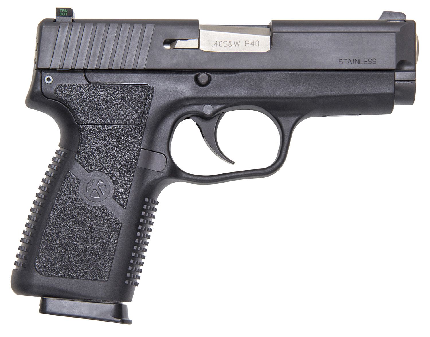 Kahr P Pistol KP4044NA, 40 S&W, 3.60in, Textured Polymer Grips, Black Finish, 6 Rds
