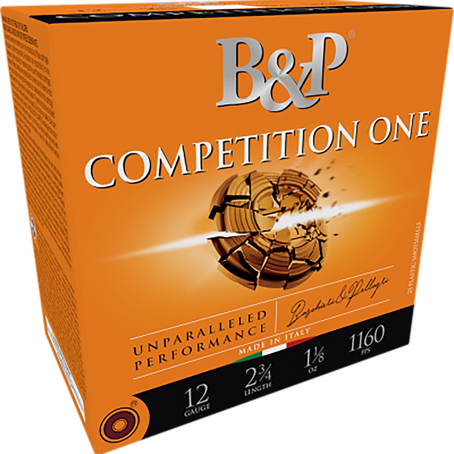 Baschieri & Pellagri Competition One Target Loads CA1T01CON039, 12 Gauge, 2-3/4", 1 oz, 1160 fps, #7.5 Shot, 25 Rd/Bx