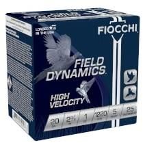 Fiocchi High Velocity 20HV5, 20 Gauge, 2-3/4", 1 oz, 1220 fps, #5 Lead Shot, 25 Rds/Bx