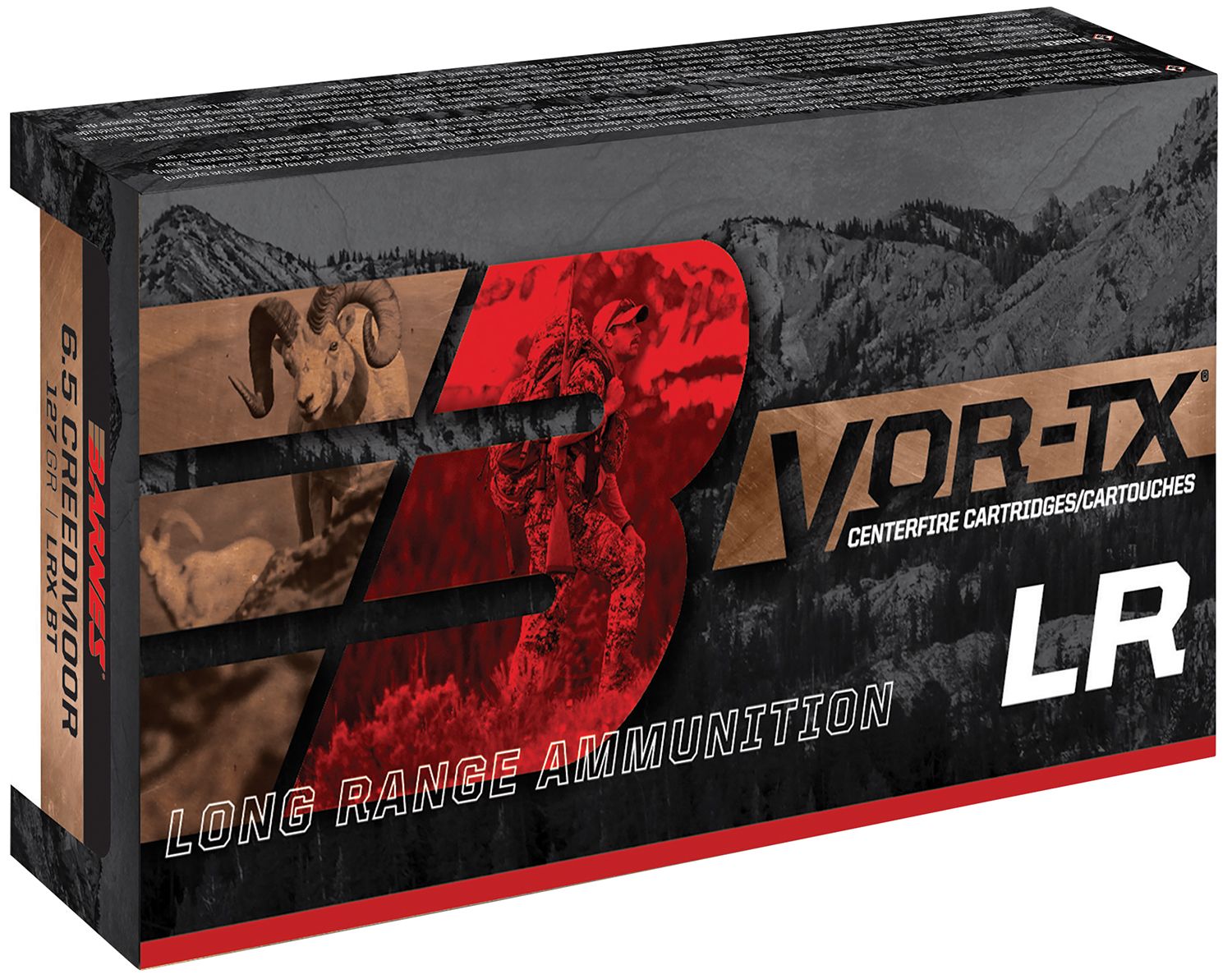 Barnes VOR-TX Rifle Ammunition 28986, 6.5 Creedmoor, LRX Boat Tail, 127 GR, 20 Rd/Bx