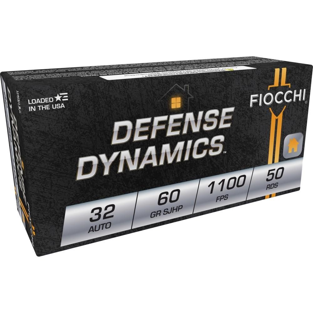 Fiocchi Pistol Ammunition 32SJHP, 32 Acp (7.65 Browning), Semi-JHP, 60 GR, 1100 fps, 50 Rd/Bx