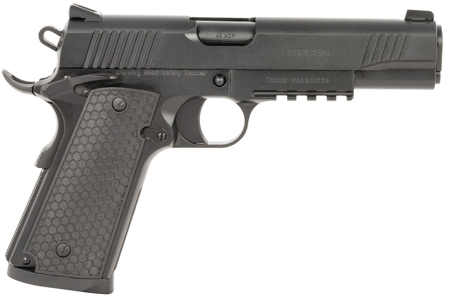 EAA MC1911 S Untouchable Pistol 392060, 45 ACP, 5in, Black Polymer Grips, Black Finish, 8 Rds