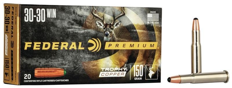 Federal Trophy Rifle Ammunition P3030TC1, 30-30 Winchester, Bonded Hollow Point, 150 GR, 20 Rd/box