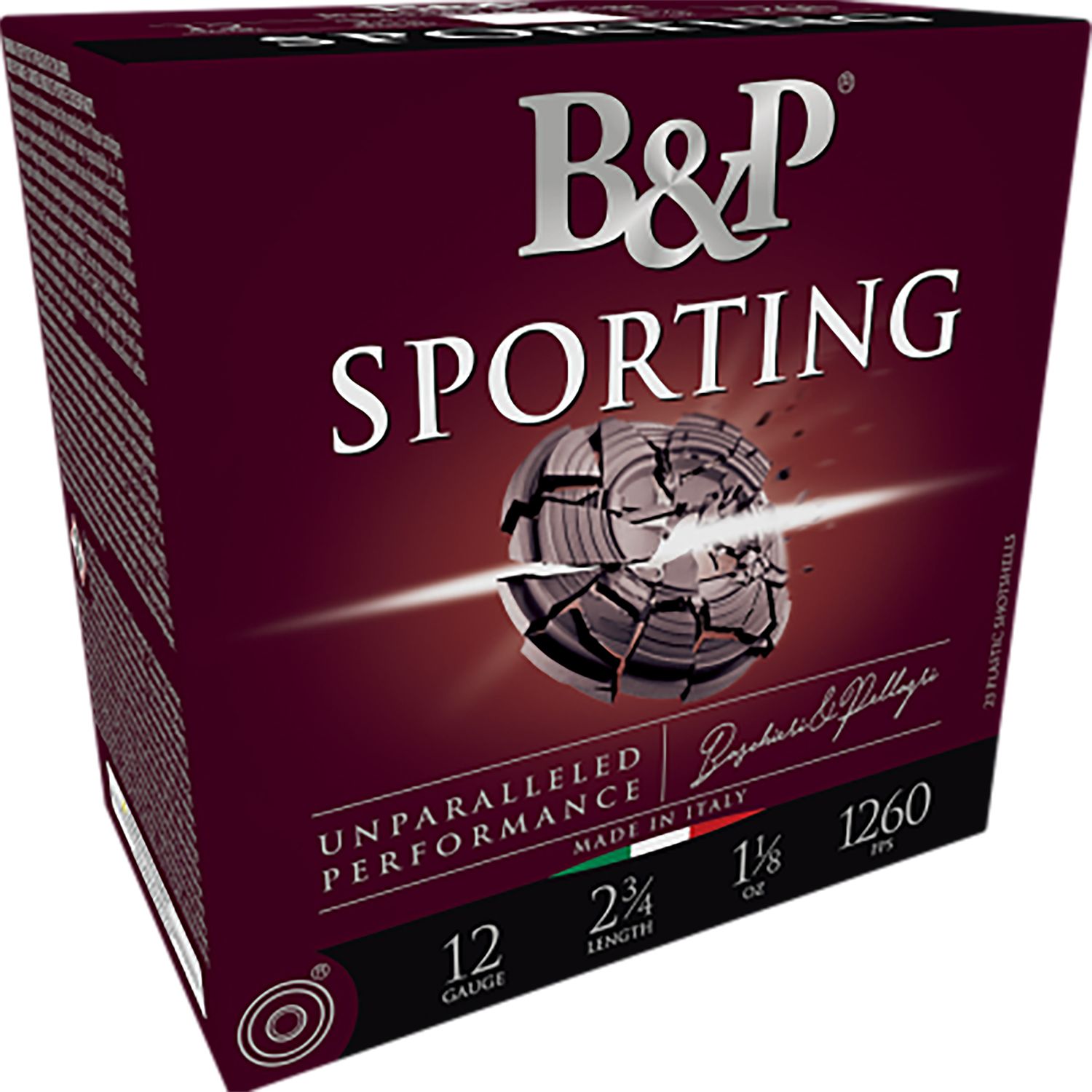 Baschieri & Pellagri Sporting Clays Target Loads CA1T03SPR072, 12 Gauge, 2-3/4", 1 oz, 1200 fps, #8.5 Shot, 25 Rd/Bx